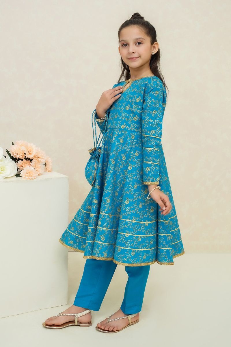 Modest - Asmani - Rawsilk - Blue - Girls 3 Piece Suit