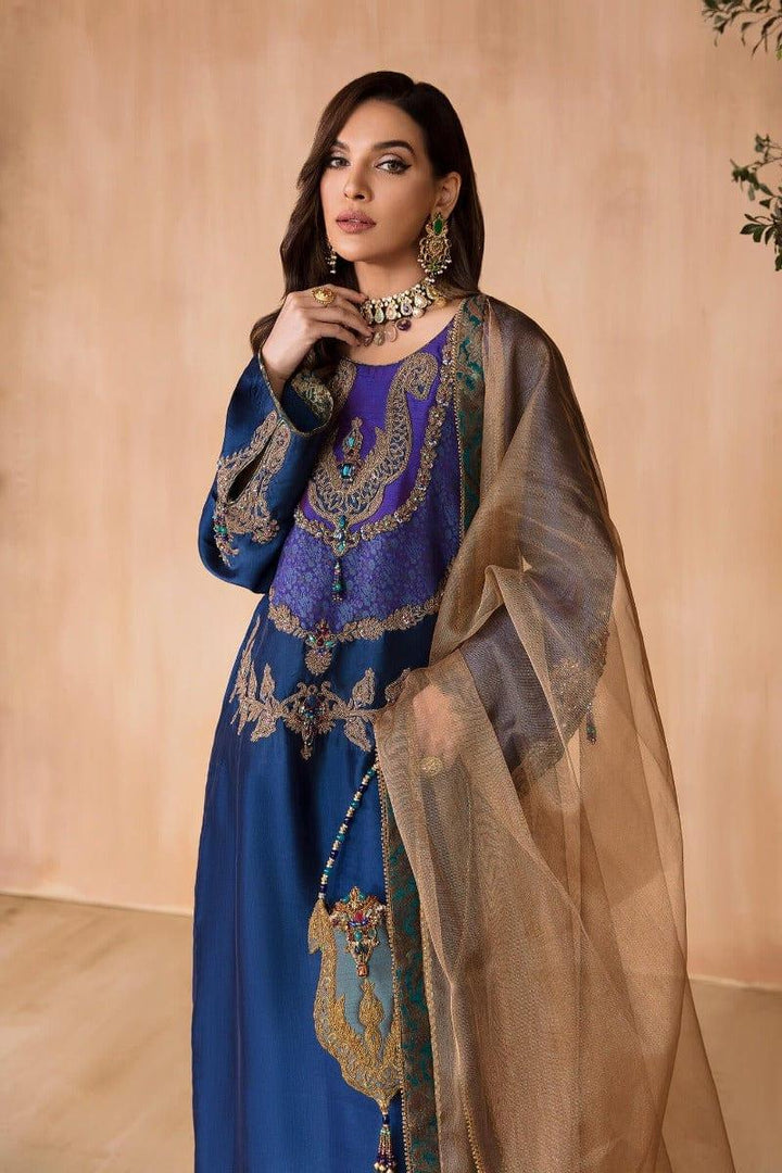 Nilofer Shahid - sapphire daze - Silk Embroidered - 3 Piece - Studio by TCS