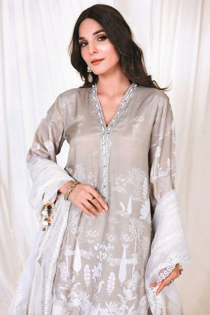 Reema Ahsan - NIA - Korean raw silk  - Skin  - 3 Piece