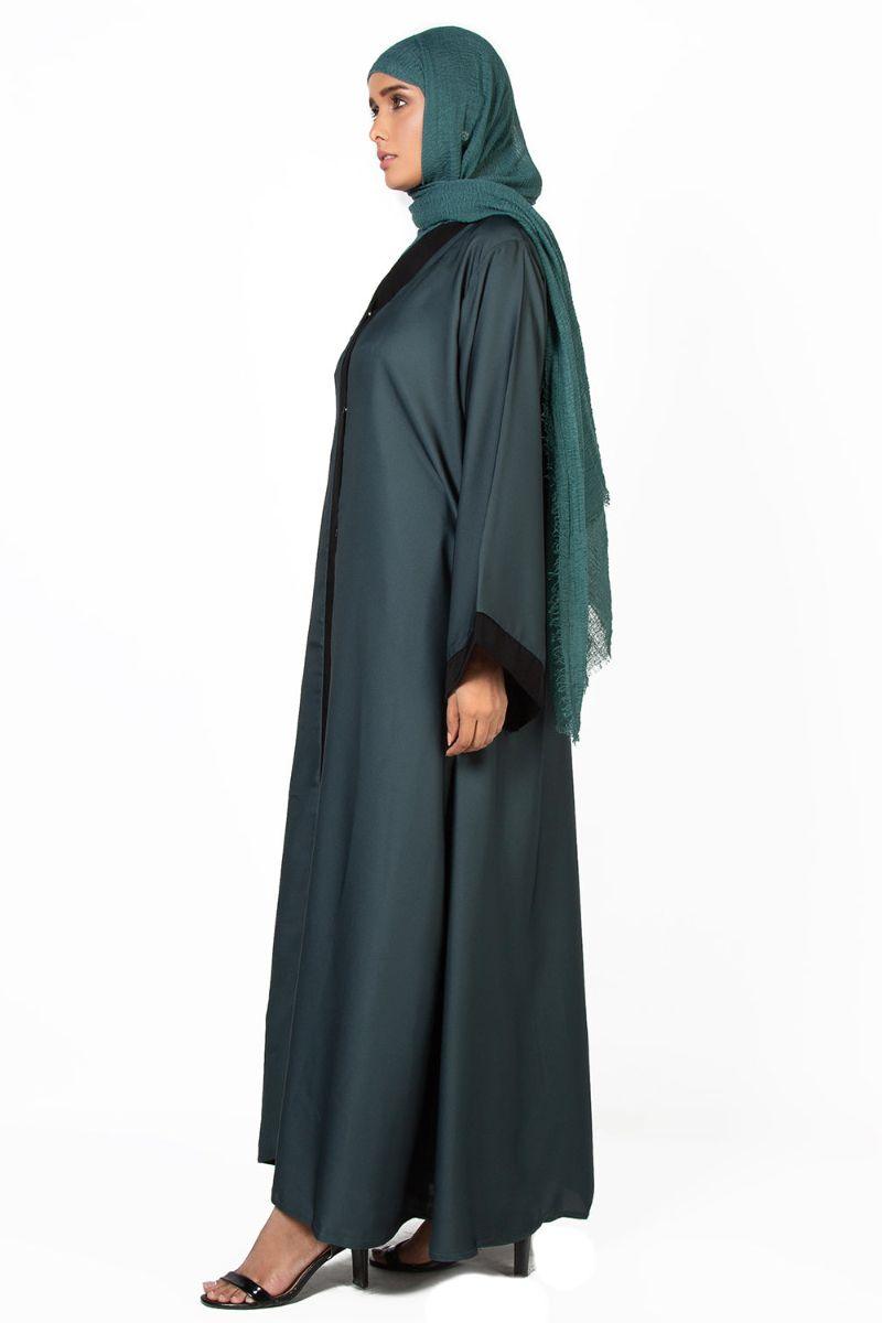 Abaya.pk - Pristine Green Abaya - Nada Farbic