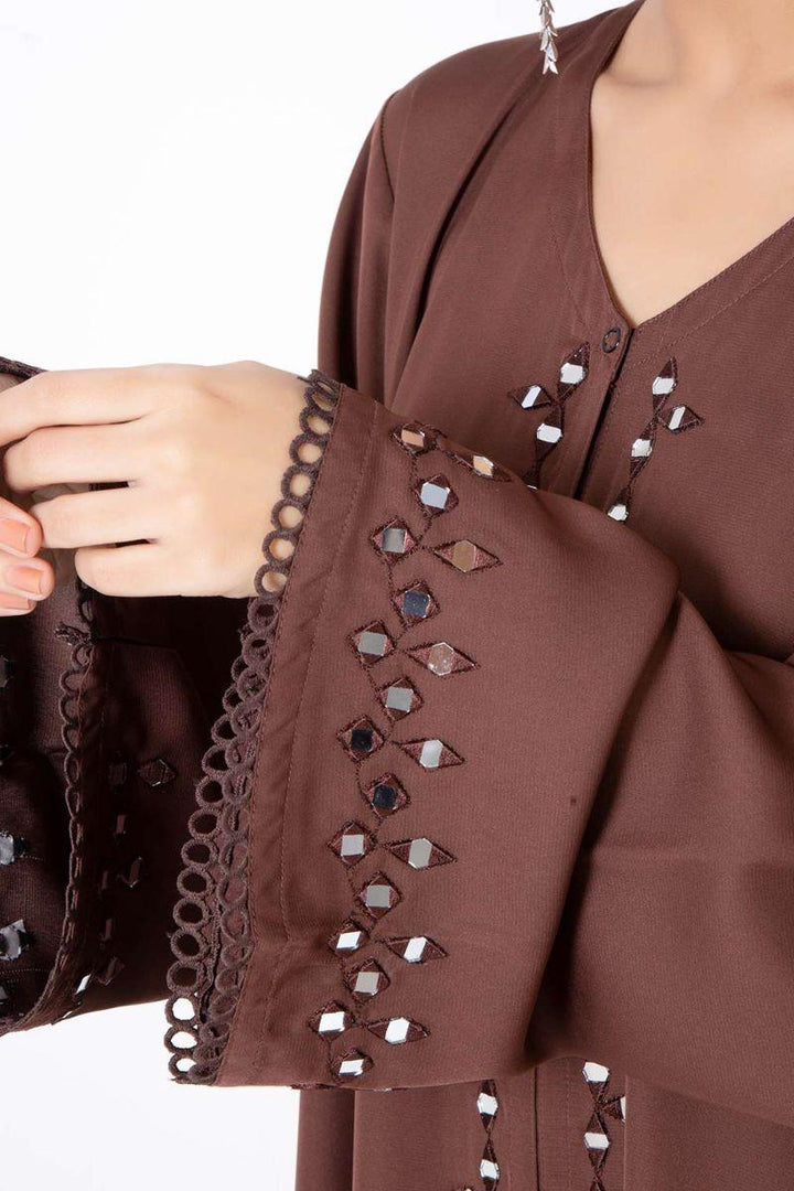 Abaya.pk - Reflection Brown Abaya - Nada Fabric - Brown