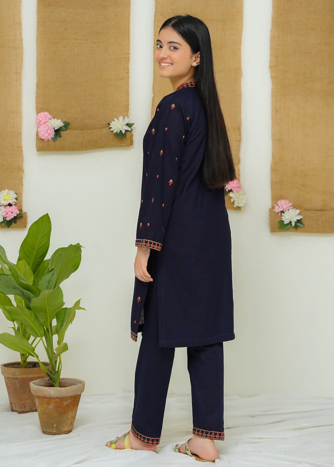 Modest - Dusk - Navy Blue - Khaddar - Girls 2 Piece Suit