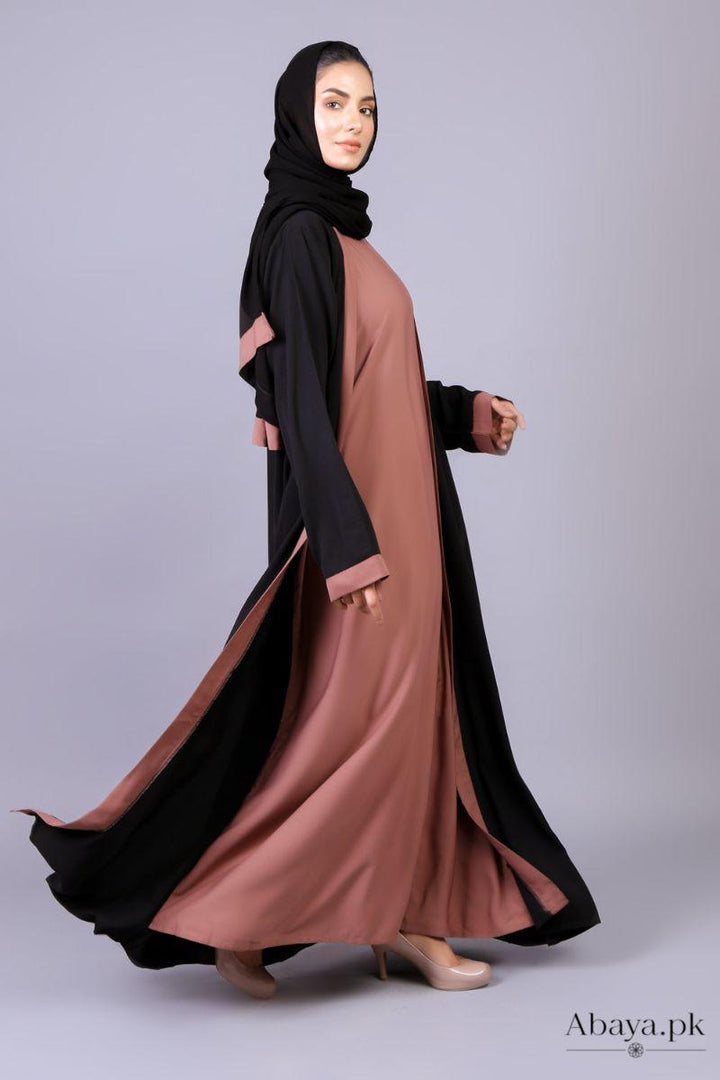 Abaya.pk - Shanayl Abaya - Nada fabric - Black & Brown