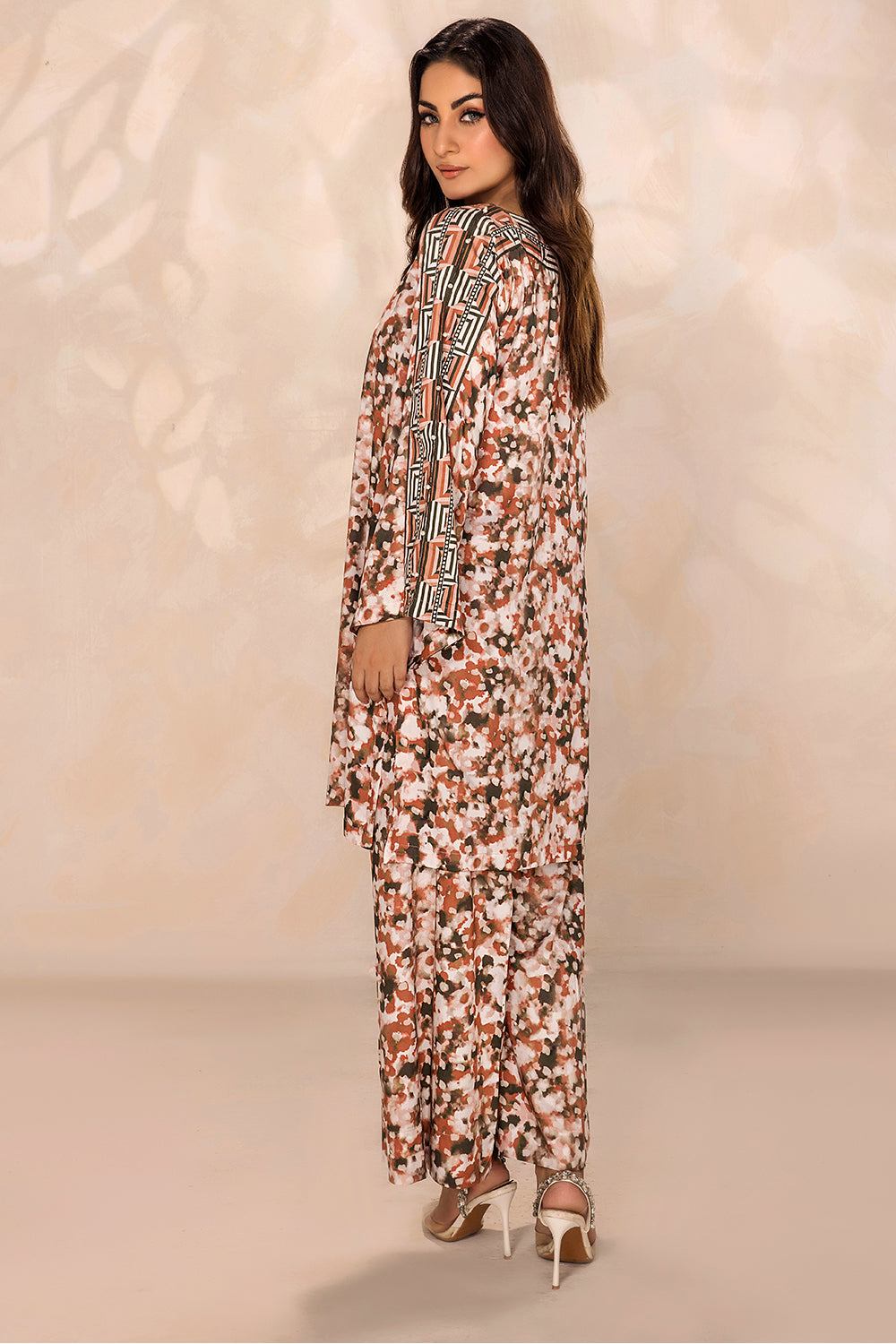 SAFWA - Printed - Orange - Lawn - 2 Piece - Stitched