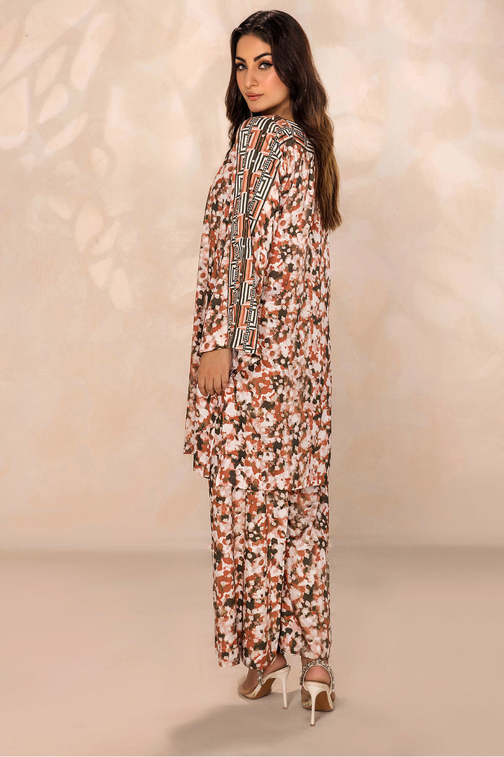 SAFWA - Printed - Orange - Lawn - 2 Piece - Stitched