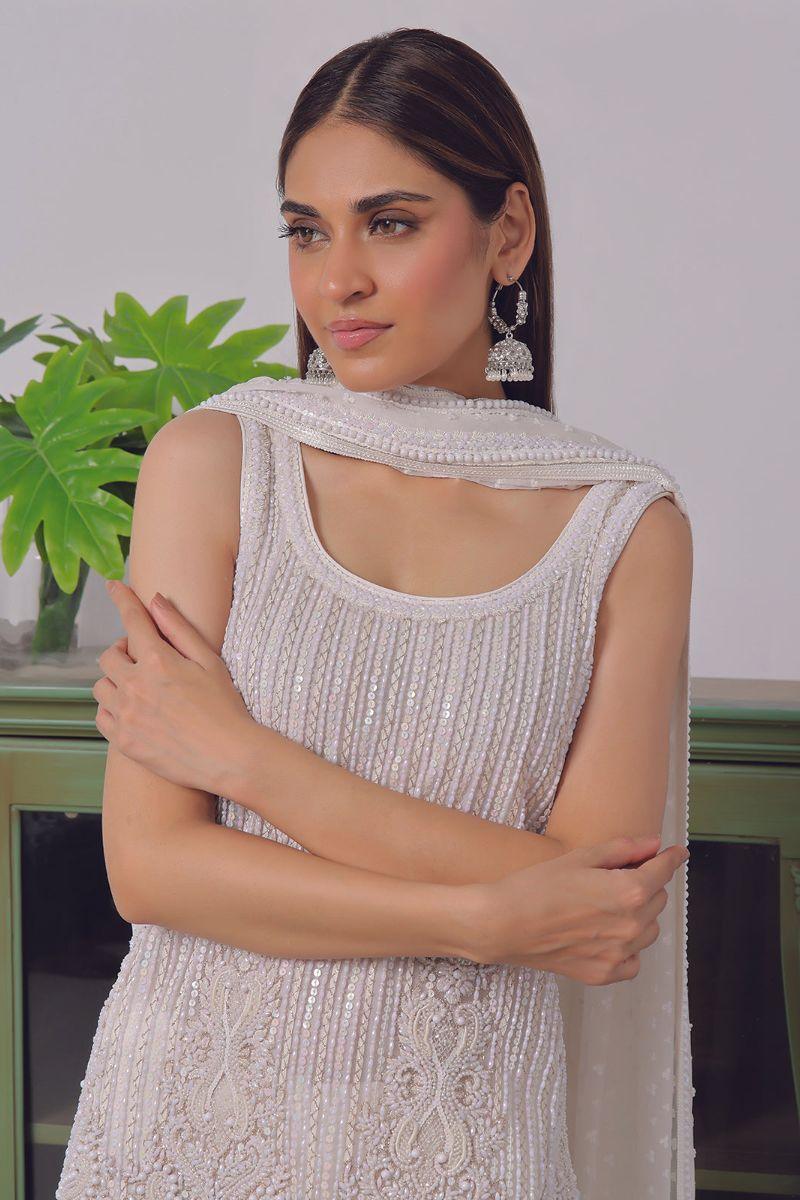 Rizwan Beyg Design - Mirabelle - Cotton Net - White - 2 Piece