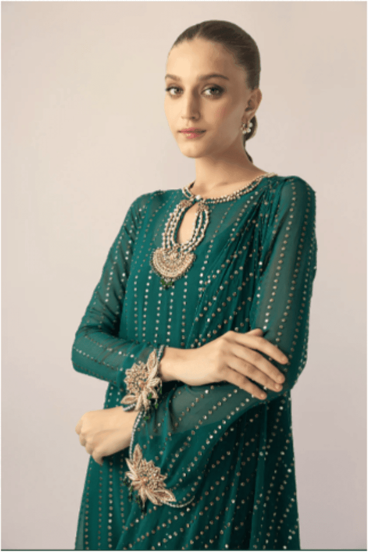 Sania Maskatiya - Celeste (B) - GEORGETTE KAMDANI - emerald - 2 Piece - Studio by TCS