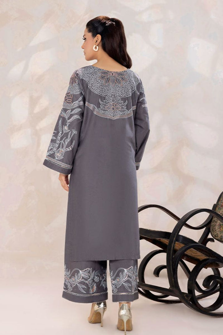 SAFWA - Embroidered - Grey - Lawn - 2 Piece - Stitched