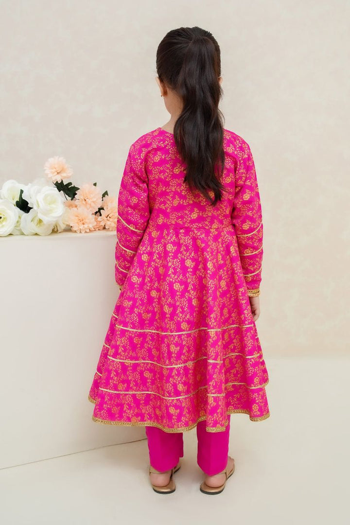 Modest - Mahroz - Rawsilk - Hot Pink - Girls 3 Piece Suit