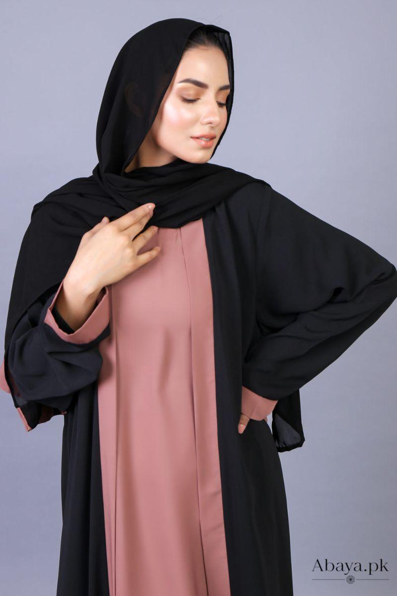 Abaya.pk - Shanayl Abaya - Nada fabric - Black & Brown