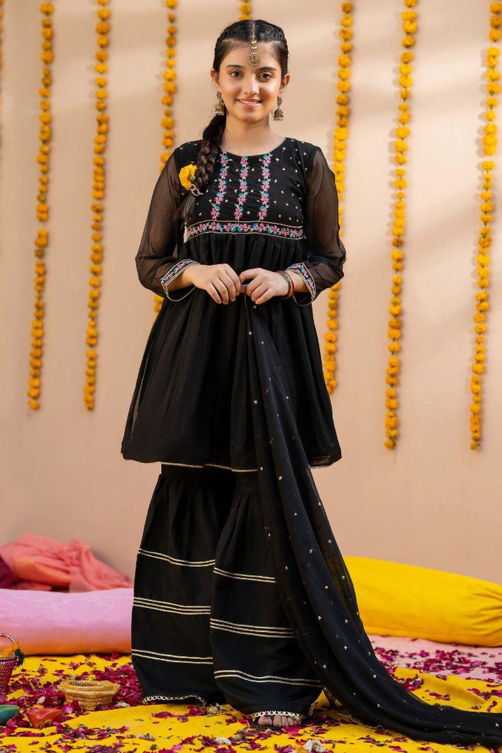 Modest - Meher - Chiffon - Black - 3 Piece