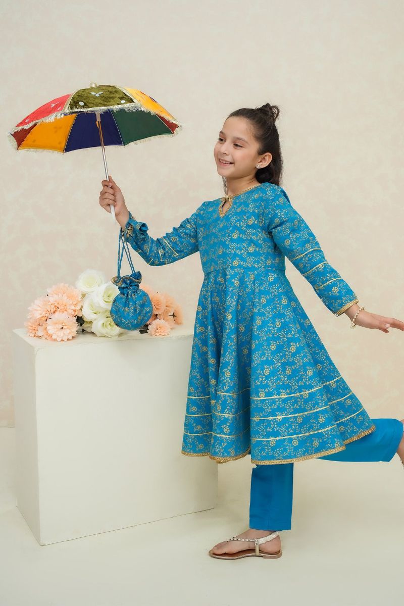 Modest - Asmani - Rawsilk - Blue - Girls 3 Piece Suit