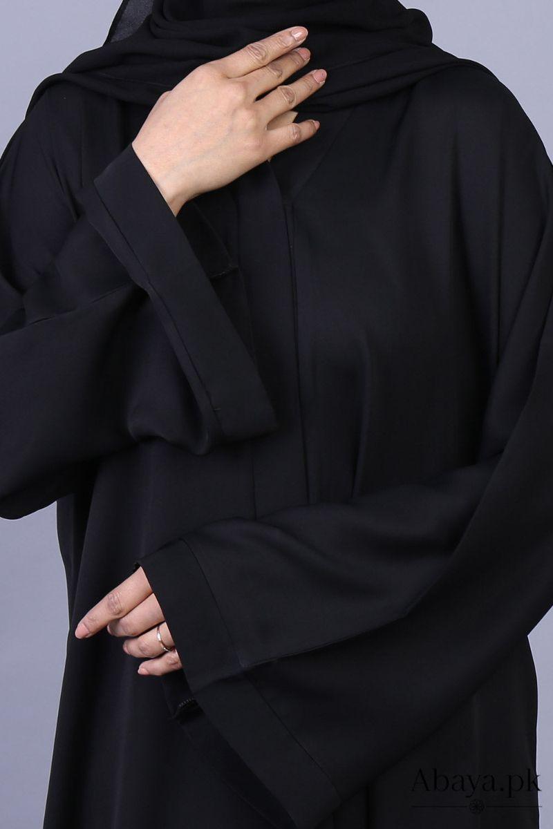 Abaya.pk - Pristine Black Abaya & Hijab - Chiffon & Nada Fabric