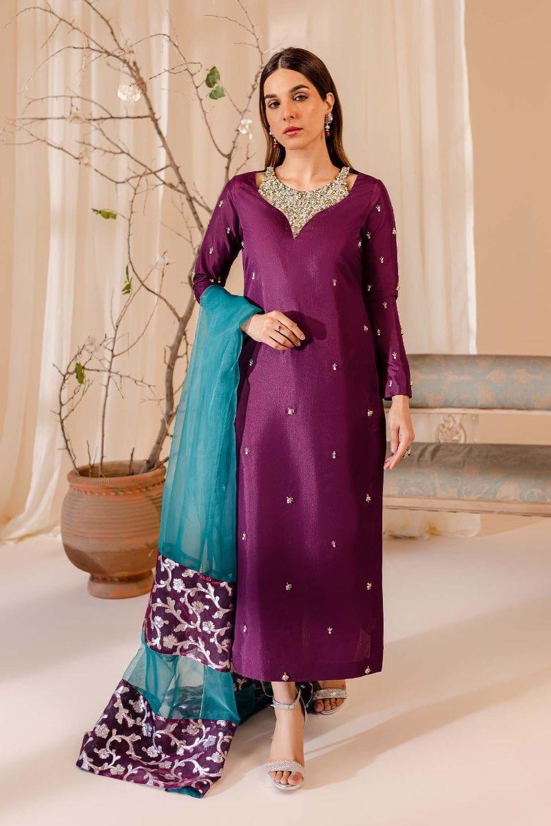 Allure by Ih - TWILIGHT - Katan Silk - Purple - 3 Piece - Studio by TCS