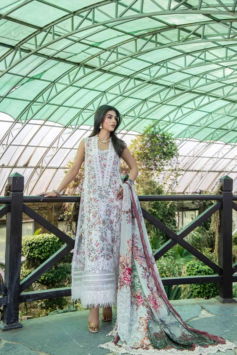 Malook - Kashish - White - LAwn - 3 Piece - Unstitch