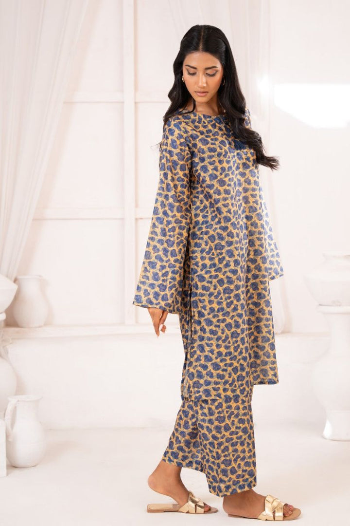 Ayla Studio - Leopard Garden - Swiss Lawn - Blue & Mustard - 2 Piece