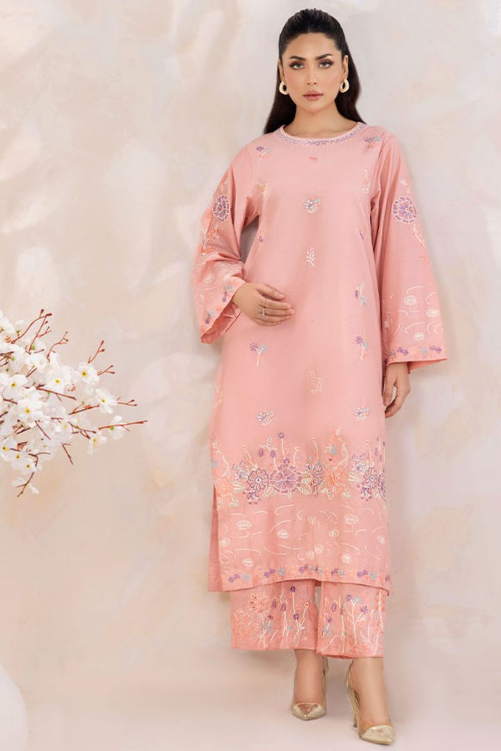 SAFWA - Embroidered - Pink - Lawn - 2 Piece - Stitched