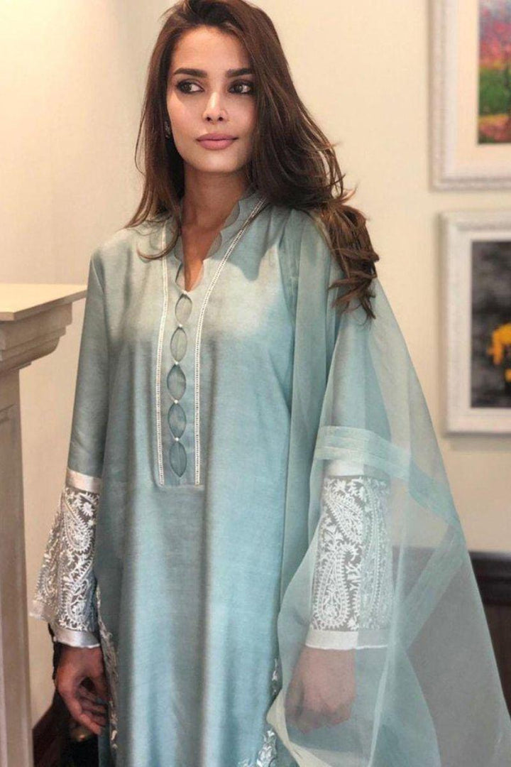 Maheen Trends - Aura - Sky Blue - 3 Piece - Cotton Silk - Studio by TCS