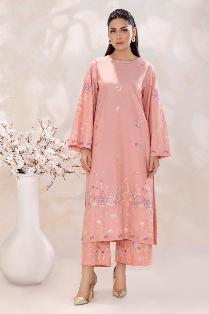 SAFWA - Embroidered - Pink - Lawn - 2 Piece - Stitched