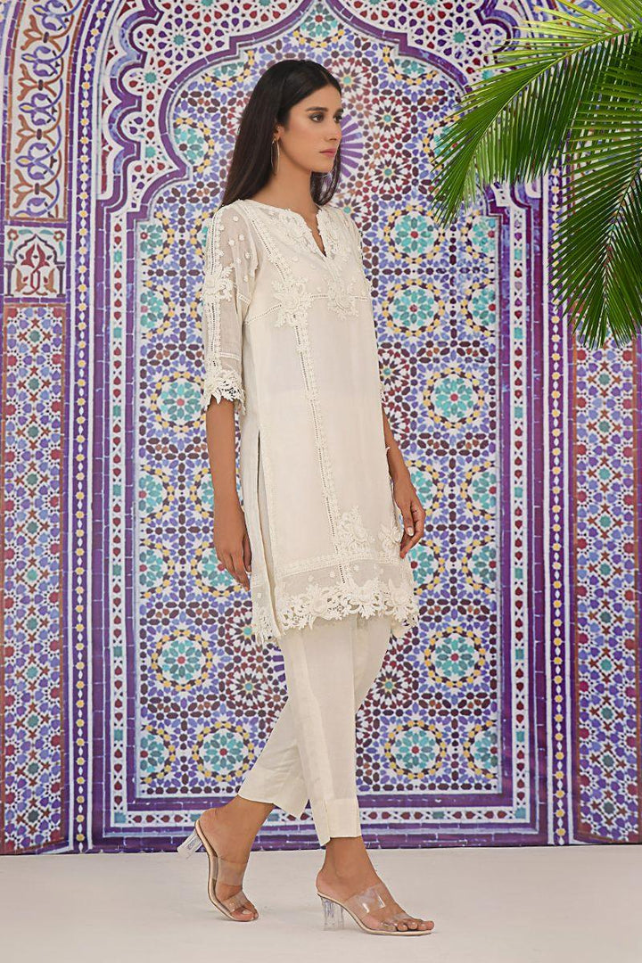 Rizwan Beyg - Aura White Shirt - Bareeze Cotton - White - 1 Piece