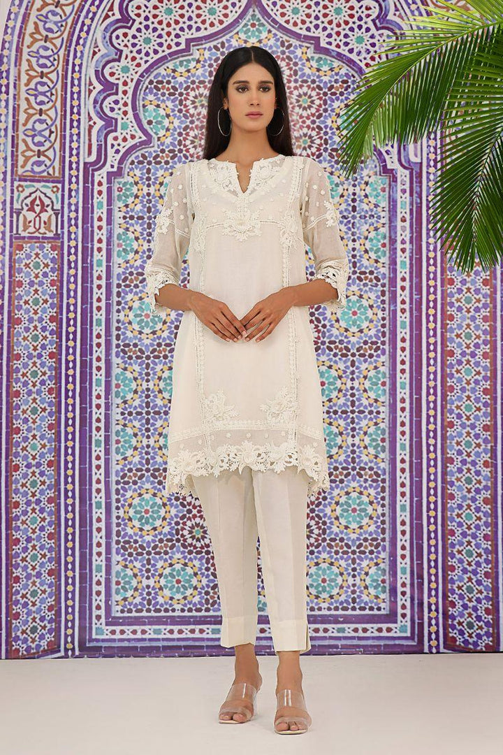 Rizwan Beyg - Aura White Shirt - Bareeze Cotton - White - 1 Piece