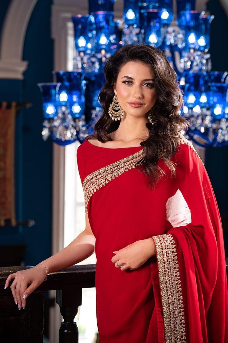 Kaanchi London - Lal Rukh - Saree - Premium Raw Silk - Studio by TCS