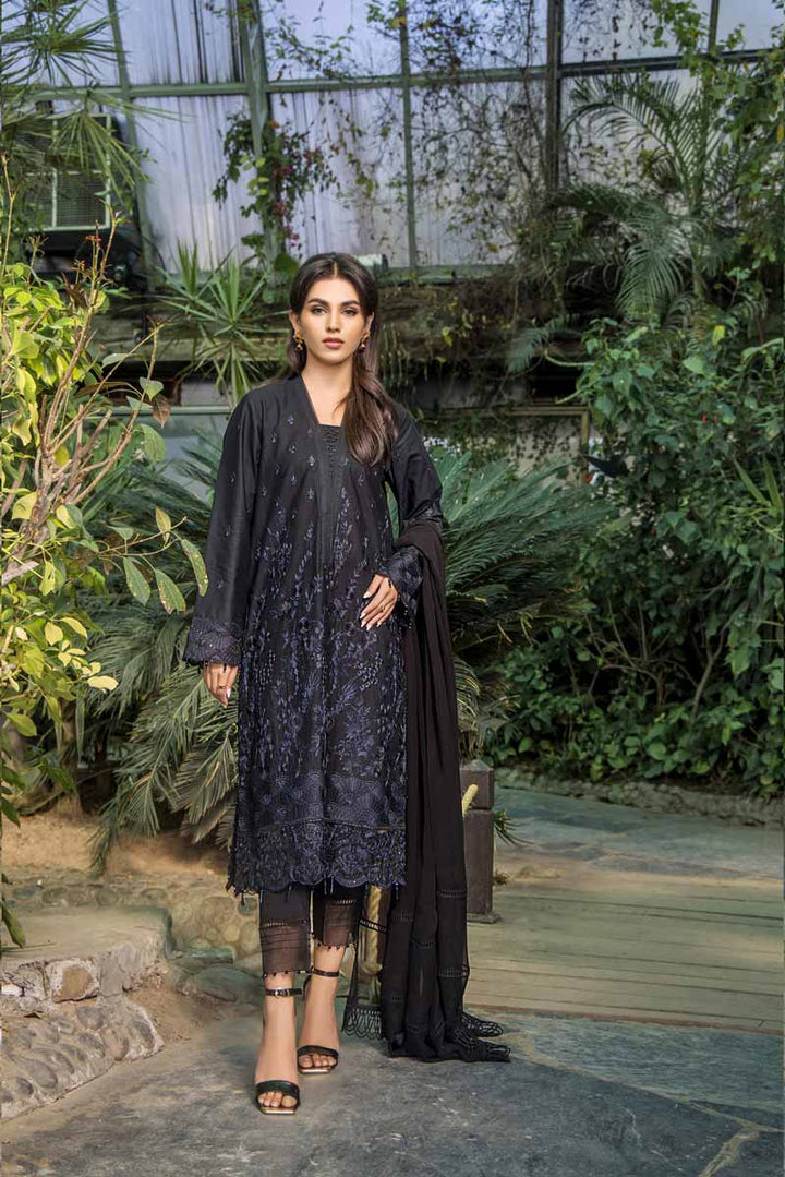 Malook - KOIL - Black - Lawn - 3 Piece - Unstitch