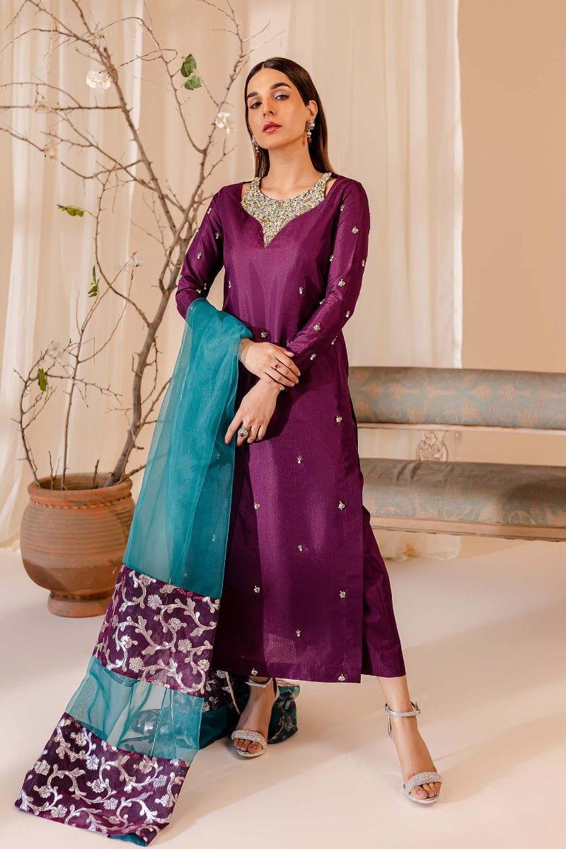 Allure by Ih - TWILIGHT - Katan Silk - Purple - 3 Piece - Studio by TCS