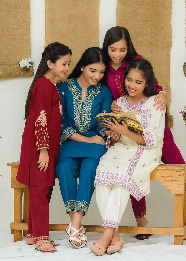 Modest - Mistara - Cream - Khaddar - Girls 2 Piece Suit