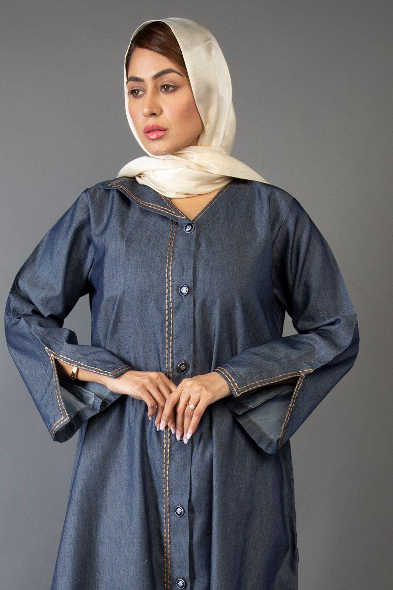 Abaya.pk - Denim Elegance Abaya - Denim Fabric