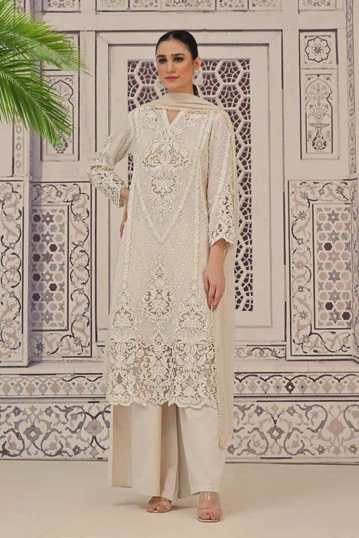 Rizwan Beyg - Marakesh Pearl Long Shirt - Irish Linen - White - 2 Piece