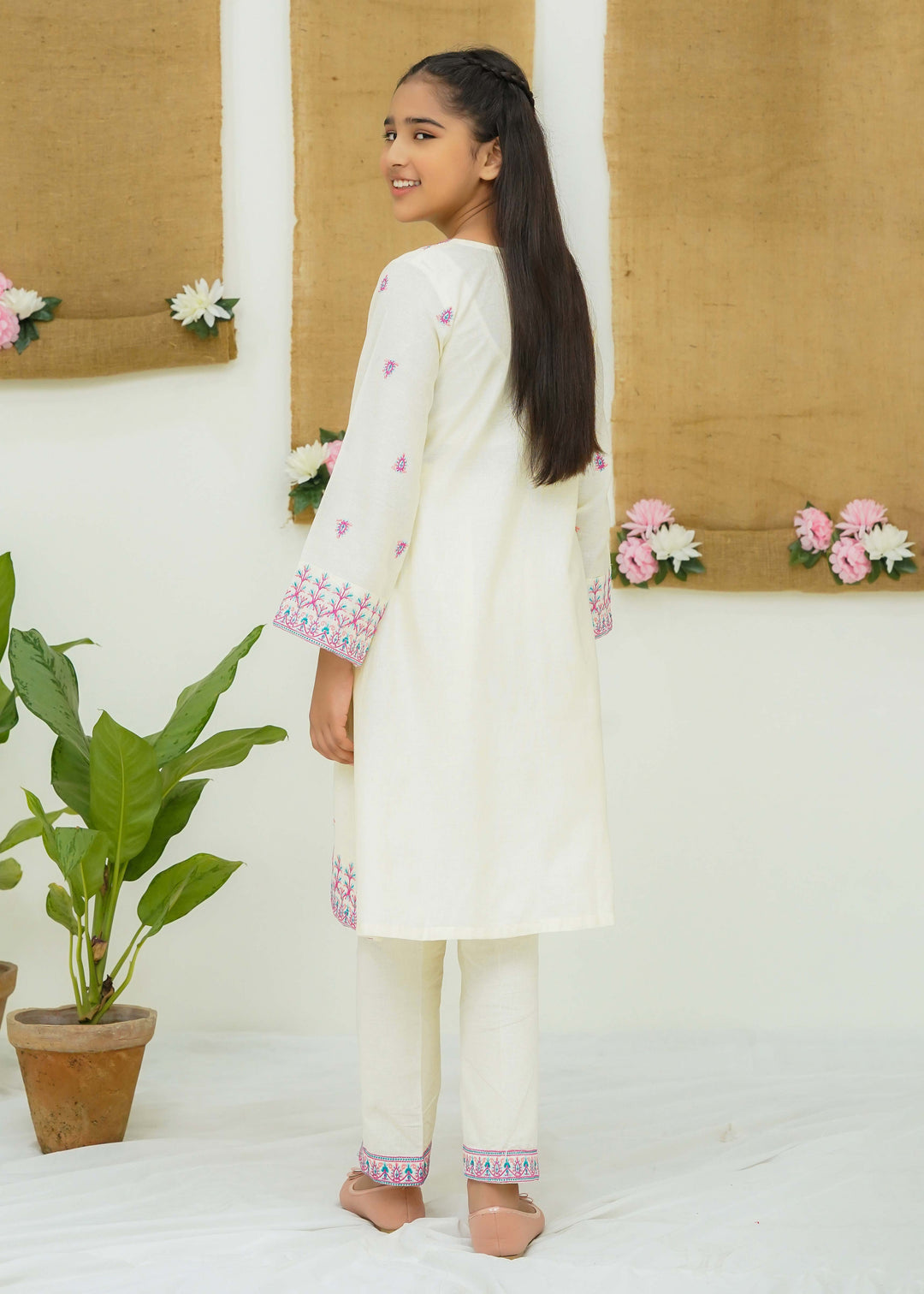 Modest - Mistara - Cream - Khaddar - Girls 2 Piece Suit