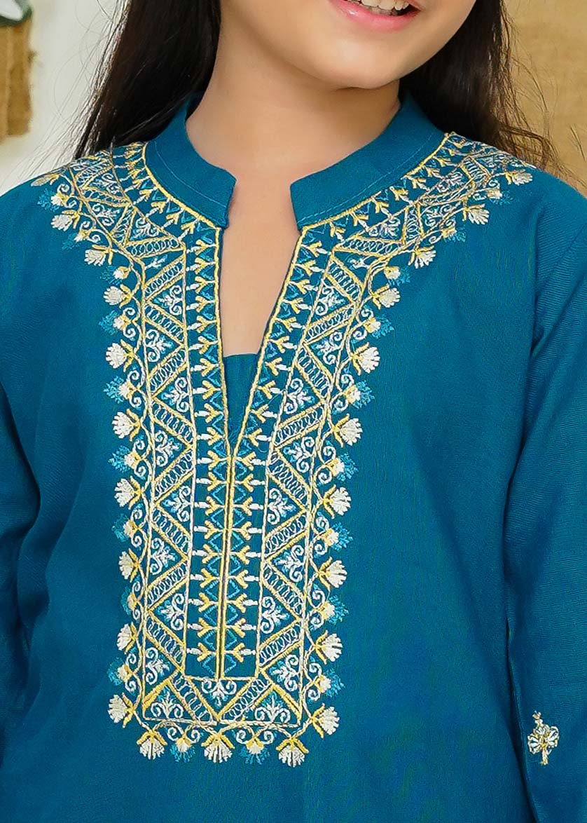 Modest - Serene - Blue - Khaddar - Girls 2 Piece Suit