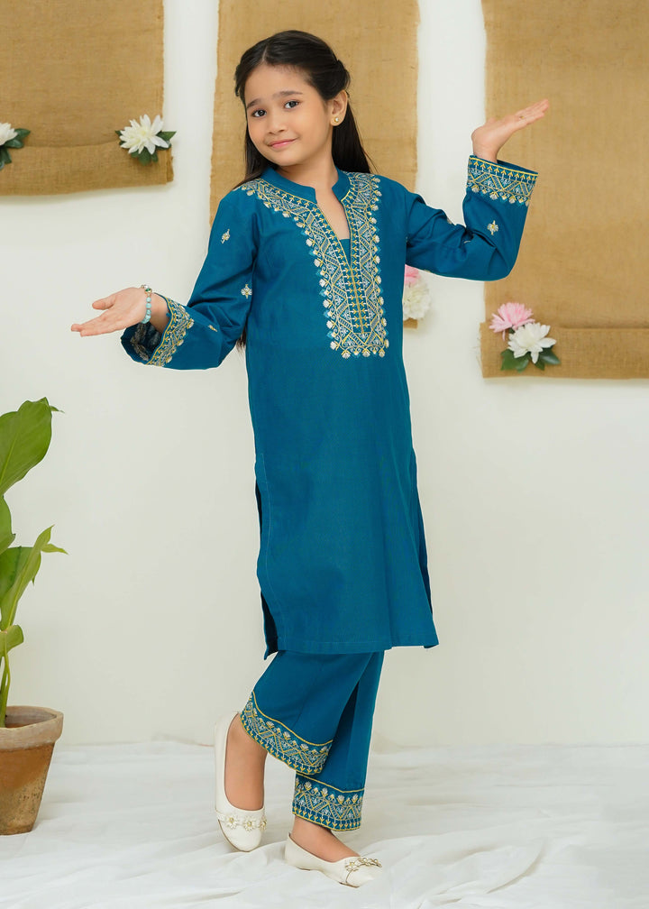 Modest - Serene - Blue - Khaddar - Girls 2 Piece Suit