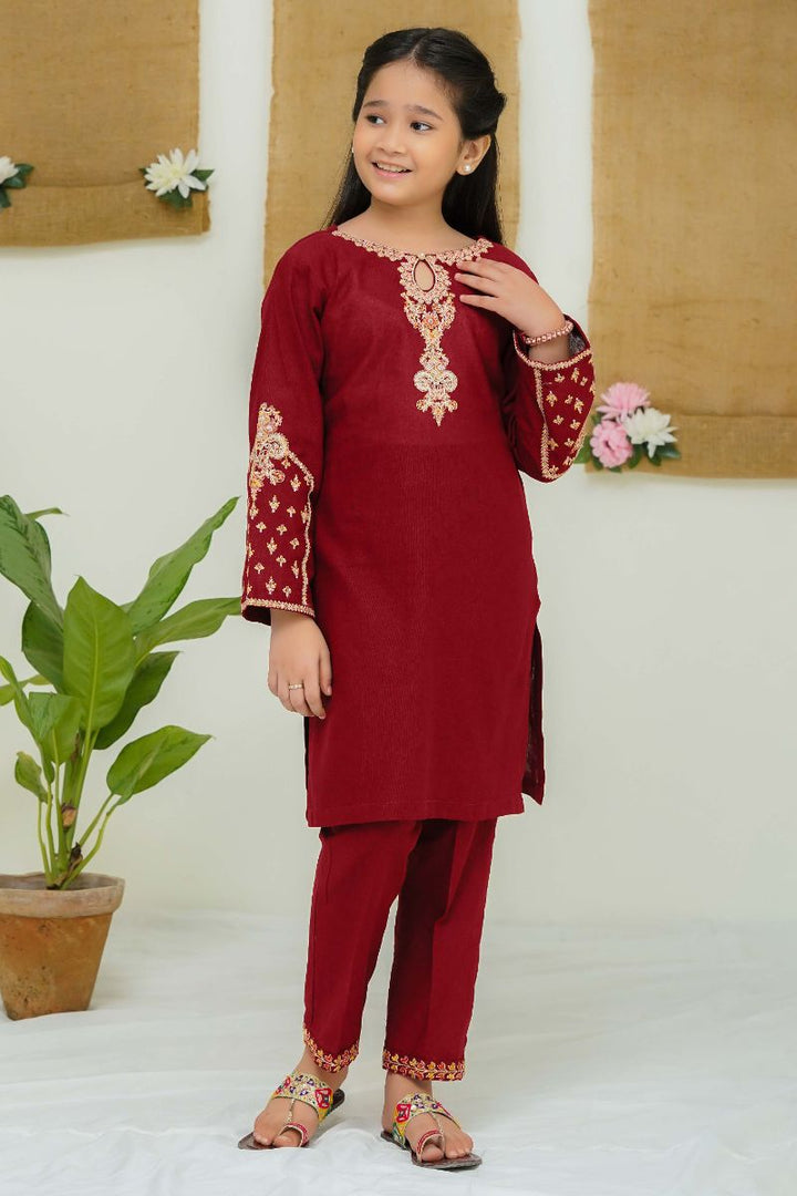 Modest - Pomona - Maroon - Khaddar - Girls 2 Piece Suit