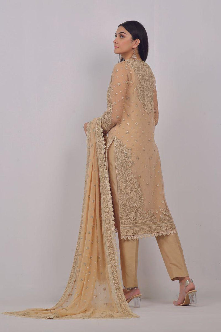 Rizwan Beyg Design - Manaali - Cotton Net - Beige - 2 Piece