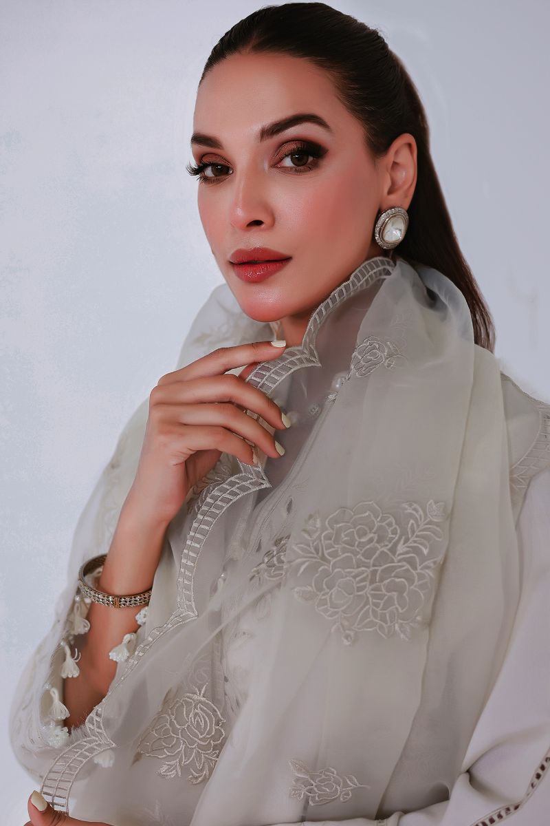 Reema Ahsan - NORAH - Khadi silk  - Ivory  - 3 Piece