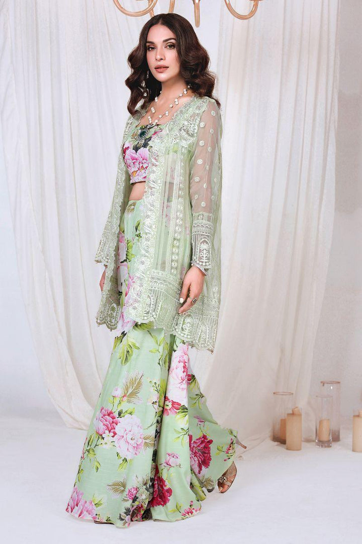 Reema Ahsan - NURAY - Organza  - Lime green  - 4 Piece