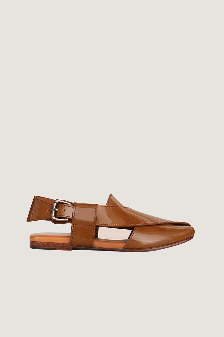 Novado - Flat Leather Peshawari Sandals For Women's - Tan