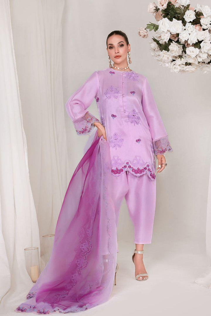 Reema Ahsan - SIA - Pure raw silk  - Tea pink  - 3 Piece