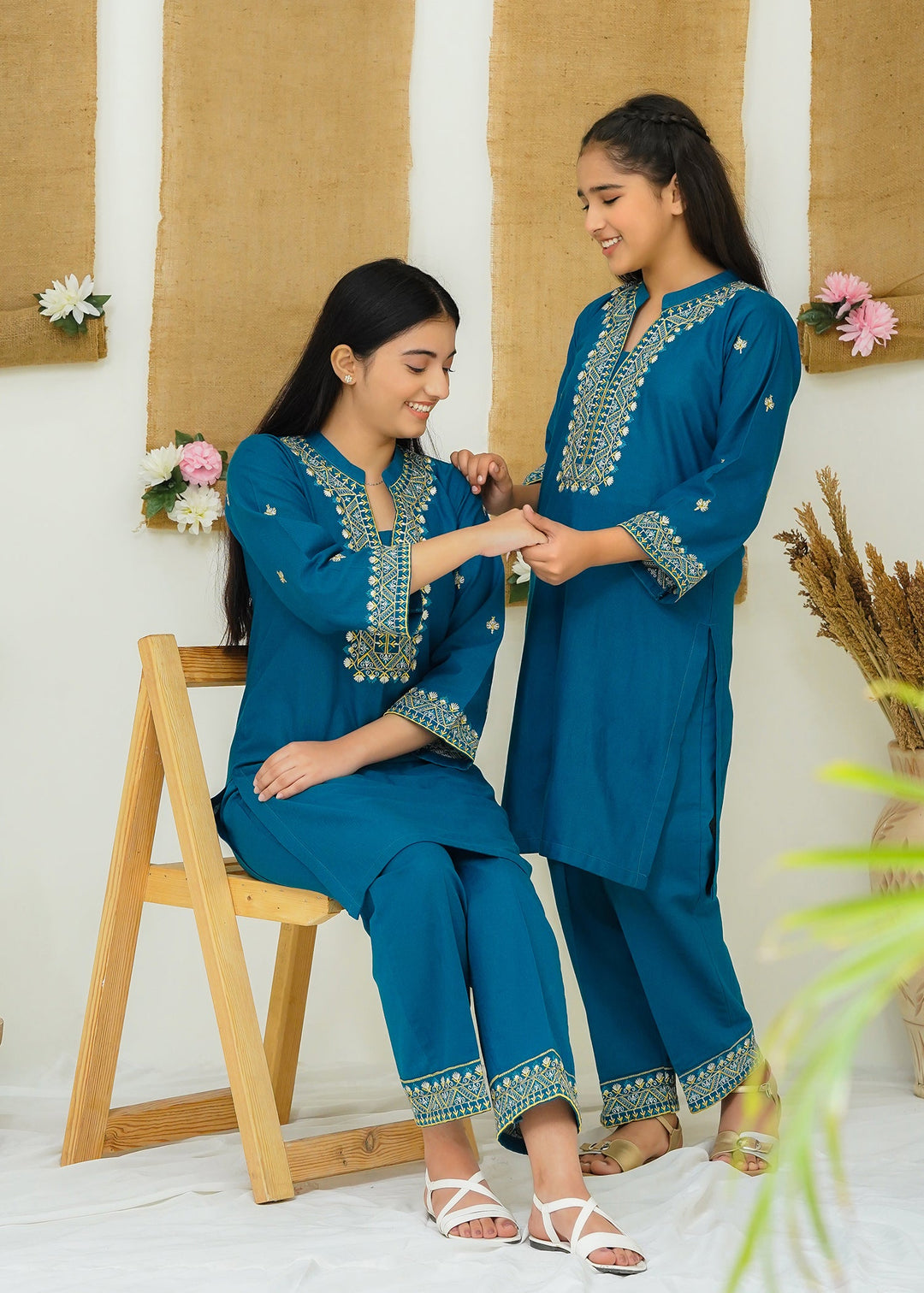 Modest - Serene - Blue - Khaddar - Girls 2 Piece Suit