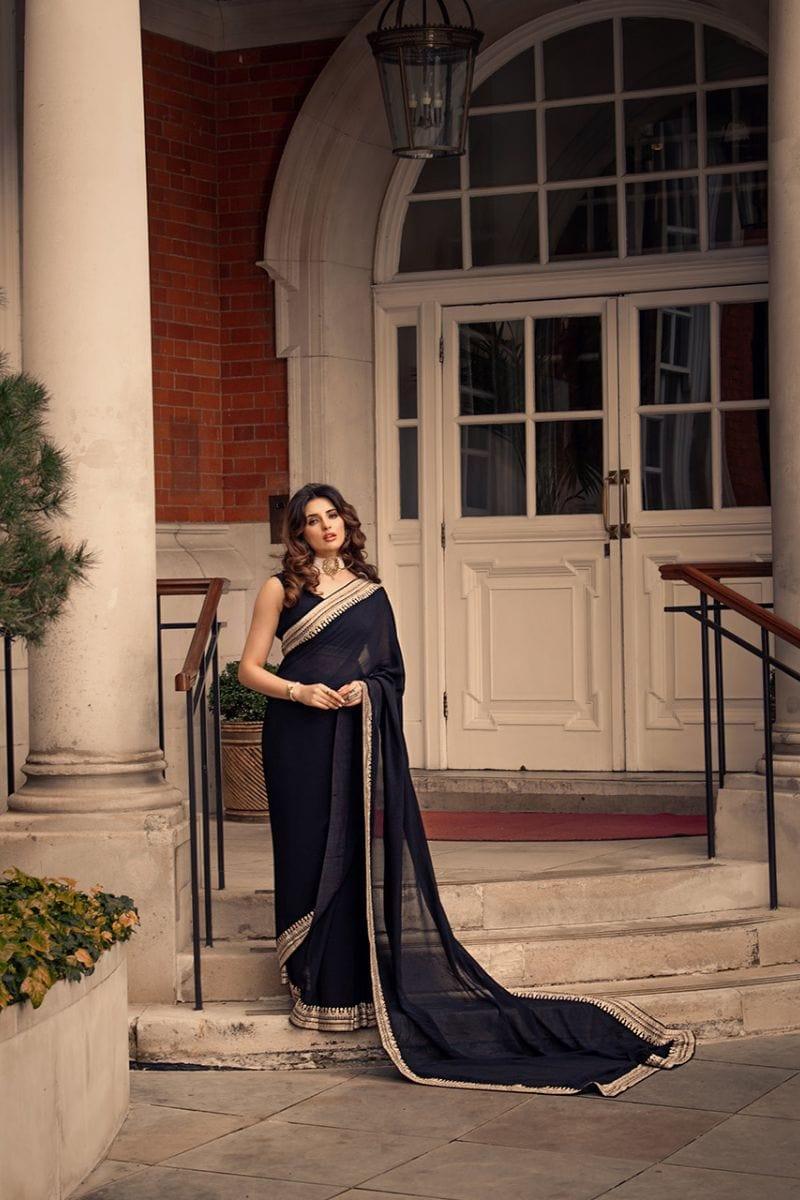 Kaanchi London - Kashish - Black - Georgette - Saree - Studio by TCS