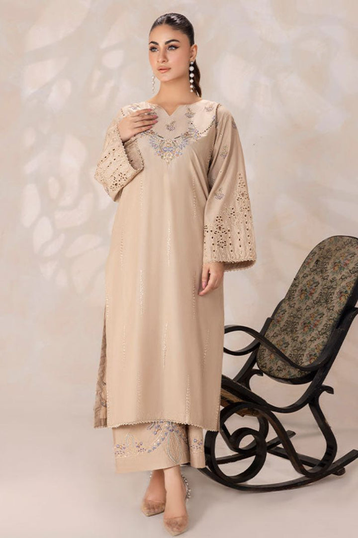 SAFWA - Embroidered - Brown - Lawn - 2 Piece - Stitched