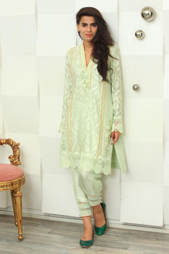 Maheen Trends - Day Lily - Green - Cotton - 2 Piece