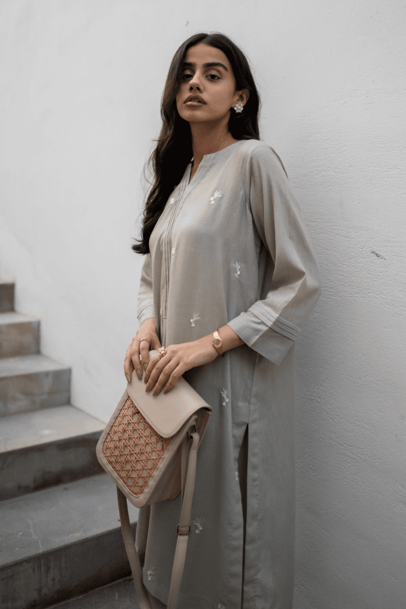 LA ROSAA - Luna - Khaddar - Grey - 2 Piece