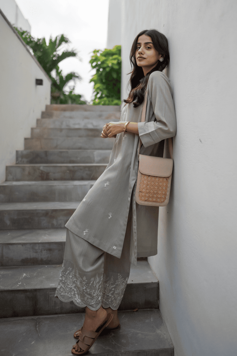 LA ROSAA - Luna - Khaddar - Grey - 2 Piece