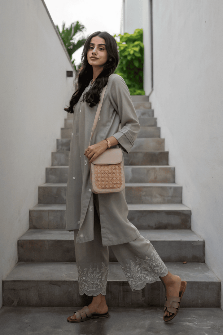 LA ROSAA - Luna - Khaddar - Grey - 2 Piece