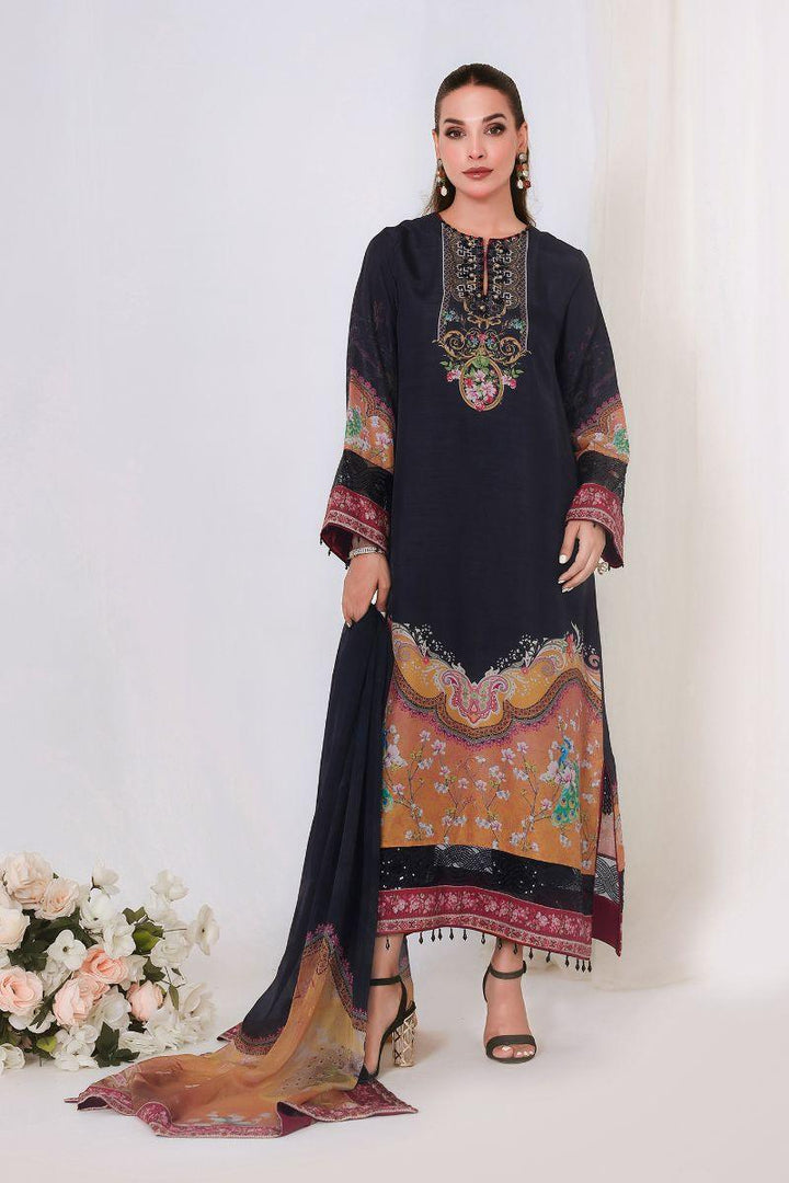 Reema Ahsan - SIREN - Korean raw silk  - Black  - 3 Piece