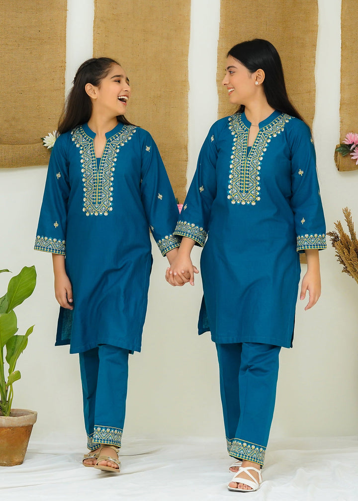 Modest - Serene - Blue - Khaddar - Girls 2 Piece Suit