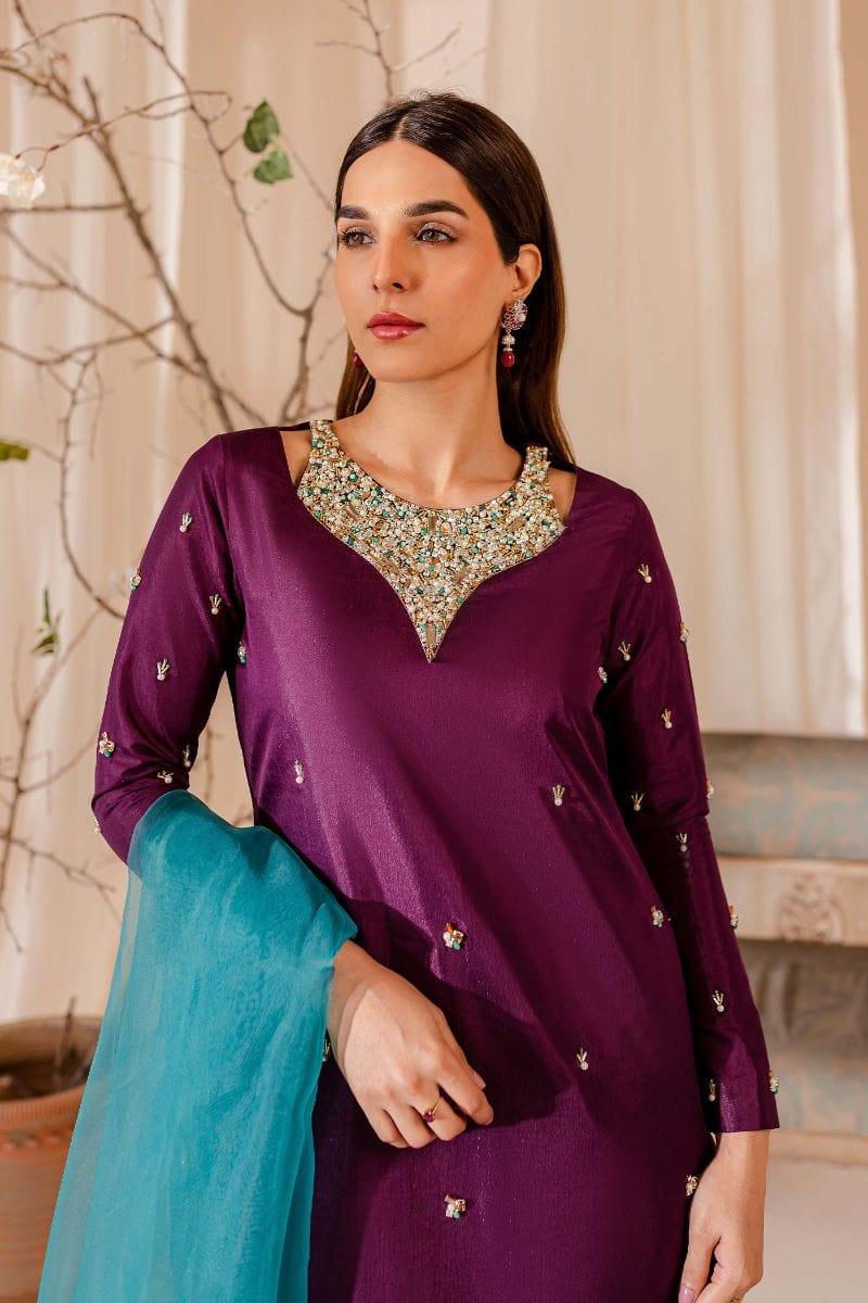 Allure by Ih - TWILIGHT - Katan Silk - Purple - 3 Piece - Studio by TCS